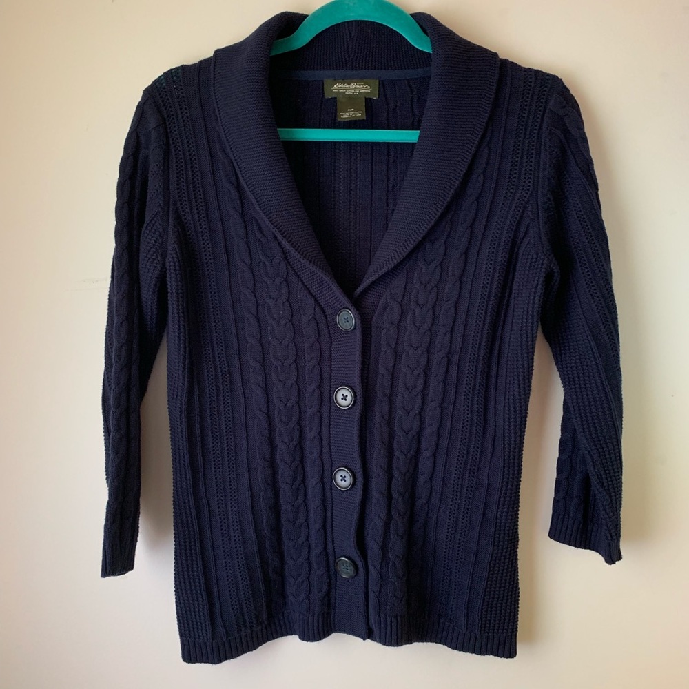 Eddie Bauer cable cardigan sweater